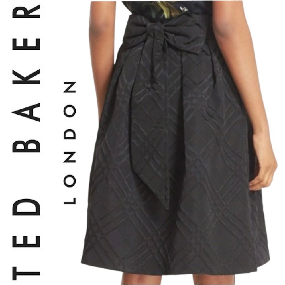TED BAKER LONDON Back Bow Detail Full Skater Skirt U.S. Size 4 NWT